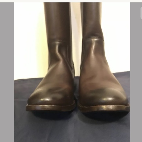 Frye Dark Brown Molly Button Tall Riding Boots - Picture 2 of 8